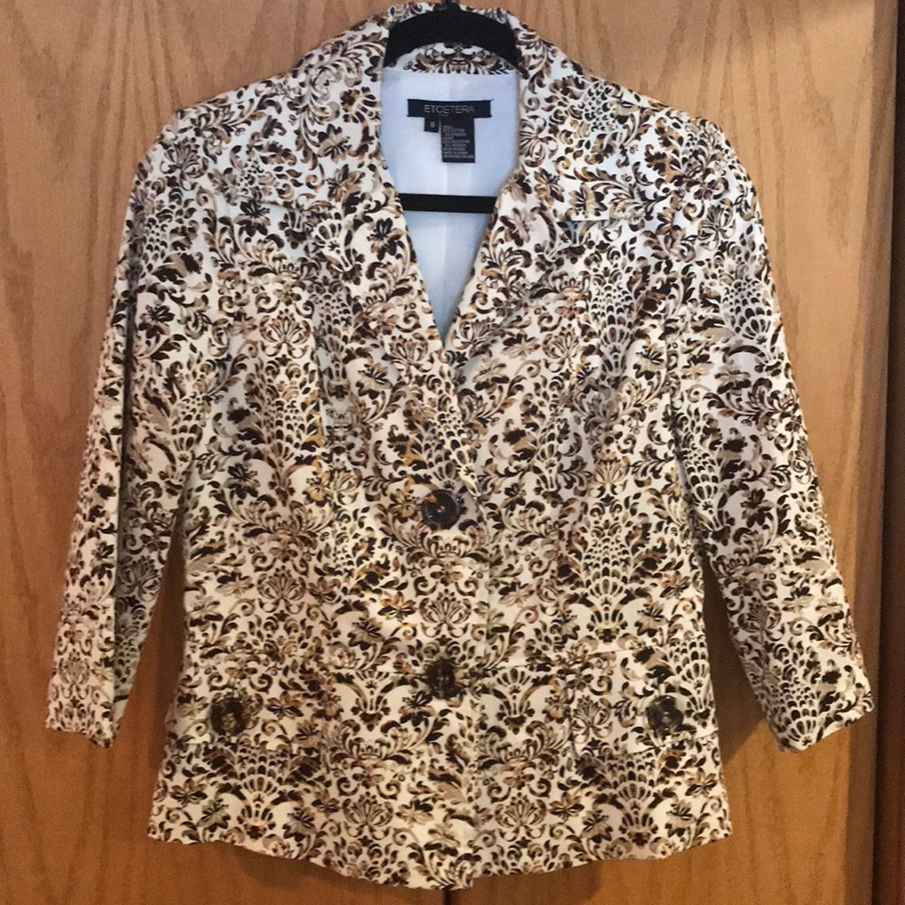 Etcetera Cotton Multi Print Jacket Sz 8